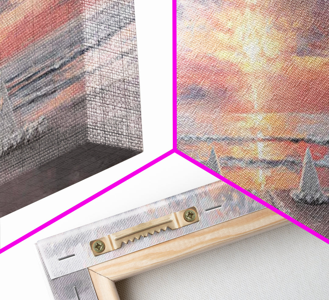 Shoreline Pyramids Light | Framed Canvas Print | Christian Wall Art | Christmas Art Prints | Christian Art Canvas | Panoramic Painting | Ch