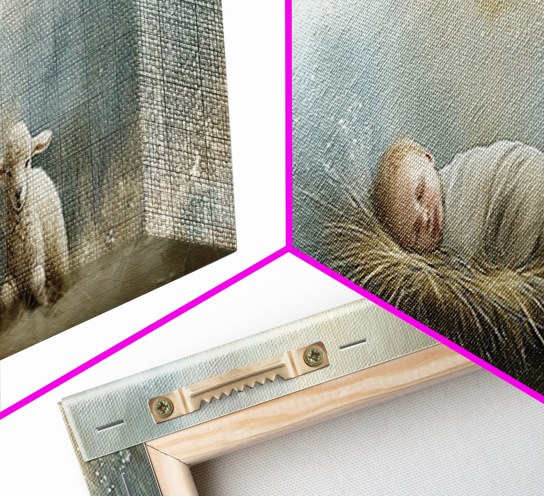 Holy Meadow Silence – Framed Canvas Print – Christian Wall Art – Christian Christmas Art – Panoramic Print – Jesus Painting – Christian Art