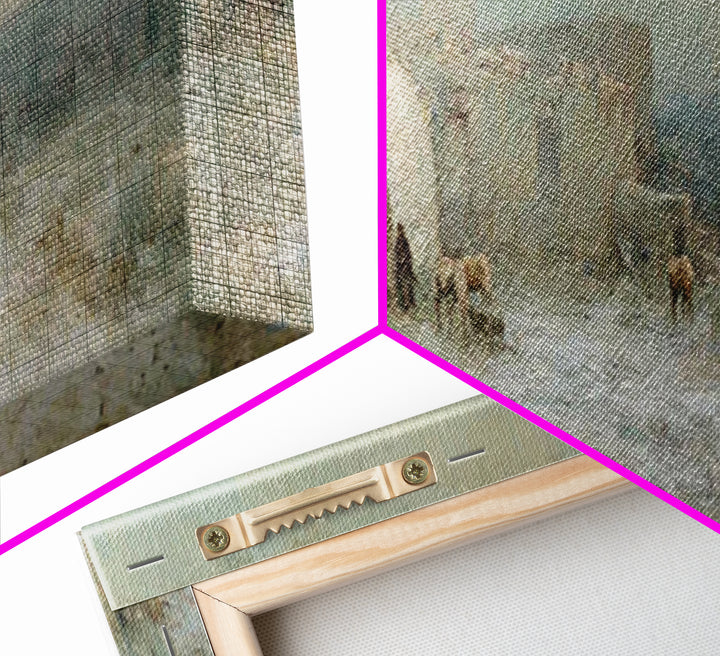 Shepherds At Twilight | Framed Canvas Print | Christian Art Canvas | Panoramic Wall Art | Christmas Wall Art | Christian Art | Jesus Painti