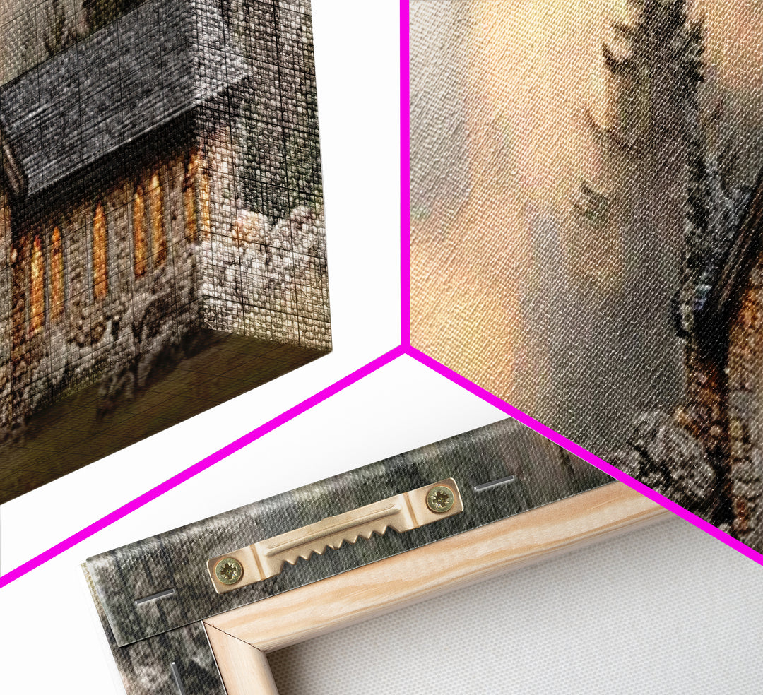 Chapel In The Pines | Framed Canvas Print | Panoramic Frame | Christian Wall Art | Christian Christmas Art | Christian Art Canvas | Christi