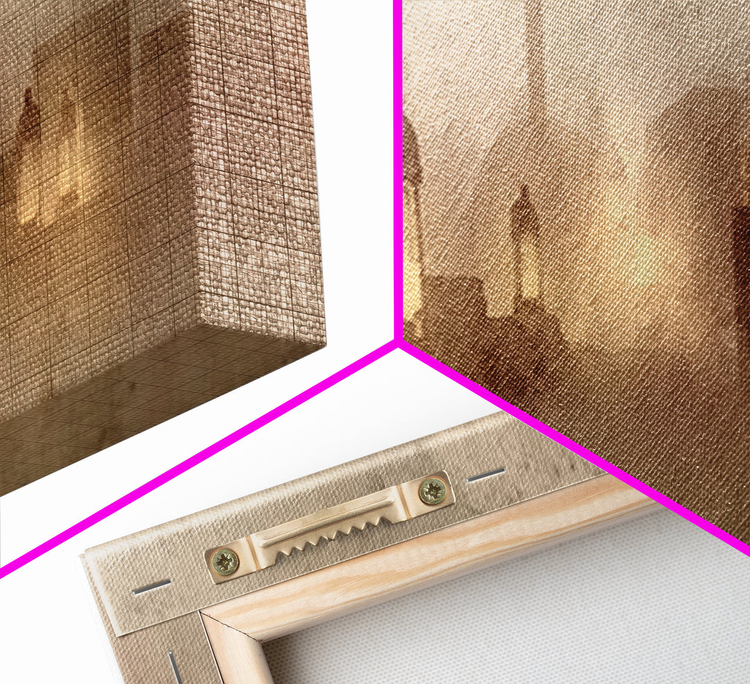 City Of Gentle Lamps – Framed Canvas Print – Christian Wall Art – Panoramic Art – Christian Art Canvas – Christian Christmas Art – Christia