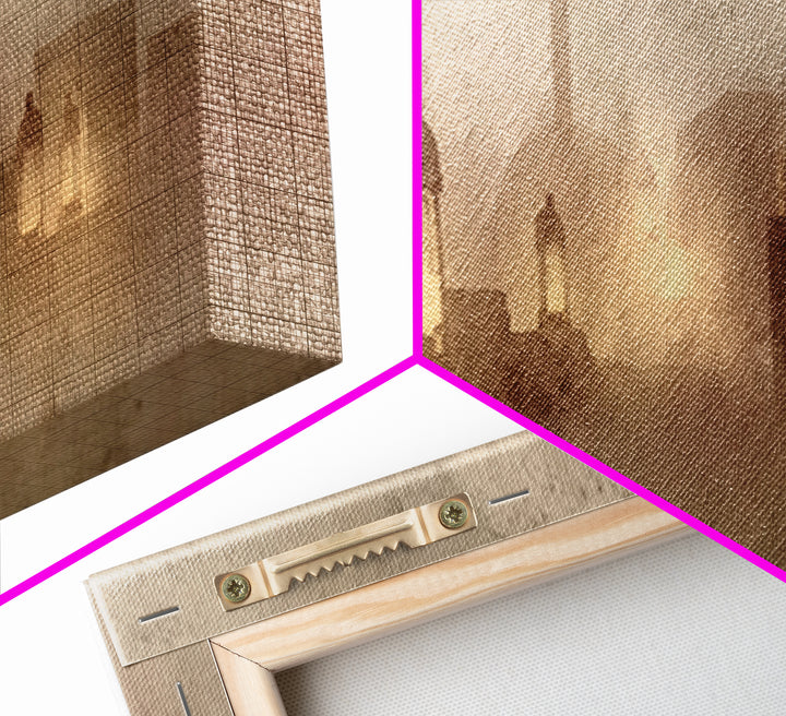 City Of Gentle Lamps – Framed Canvas Print – Christian Wall Art – Panoramic Art – Christian Art Canvas – Christian Christmas Art – Christia