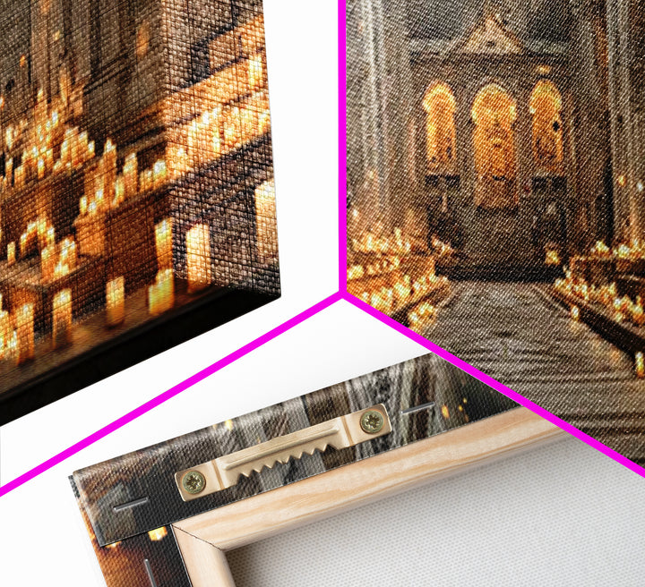 Sanctuary Of Glory, Framed Canvas Print, Christian Wall Art, Christmas Art, Panoramic Painting, Christian Art Canvas, Christian Decorations