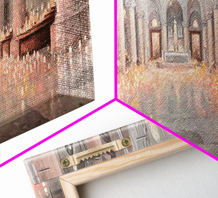 Sacred Night Vigil – Framed Canvas Print – Christian Art Canvas – Panoramic Painting – Christian Wall Art – Christmas Art – Christian Gift