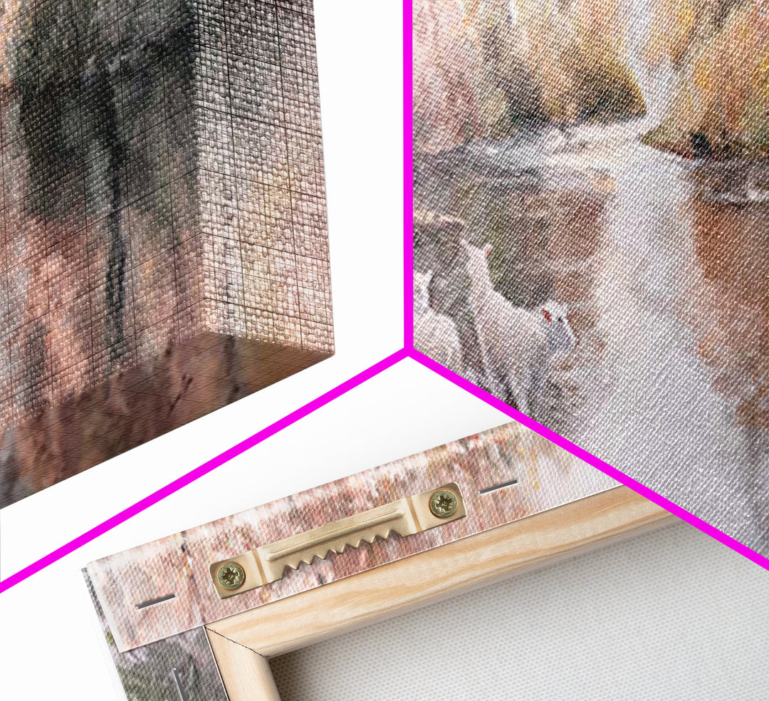 Pastoral Grace Reflections – Framed Canvas Print – Jesus Painting – Panoramic Print – Christian Wall Art – Christian Art Canvas – Christian
