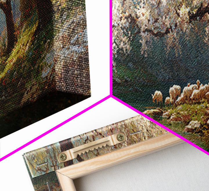 Under Blossoming Mercy – Framed Canvas Print – Christian Art Canvas – Panoramic Painting – Christian Wall Art – Jesus Painting – Christian