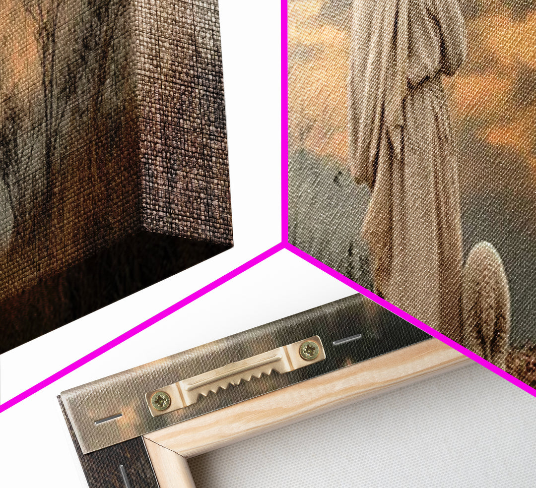 Shepherds Of Dawn – Framed Canvas Print – Christian Wall Art – Jesus Painting – Panoramic Art – Christian Art Canvas – Christian Christmas