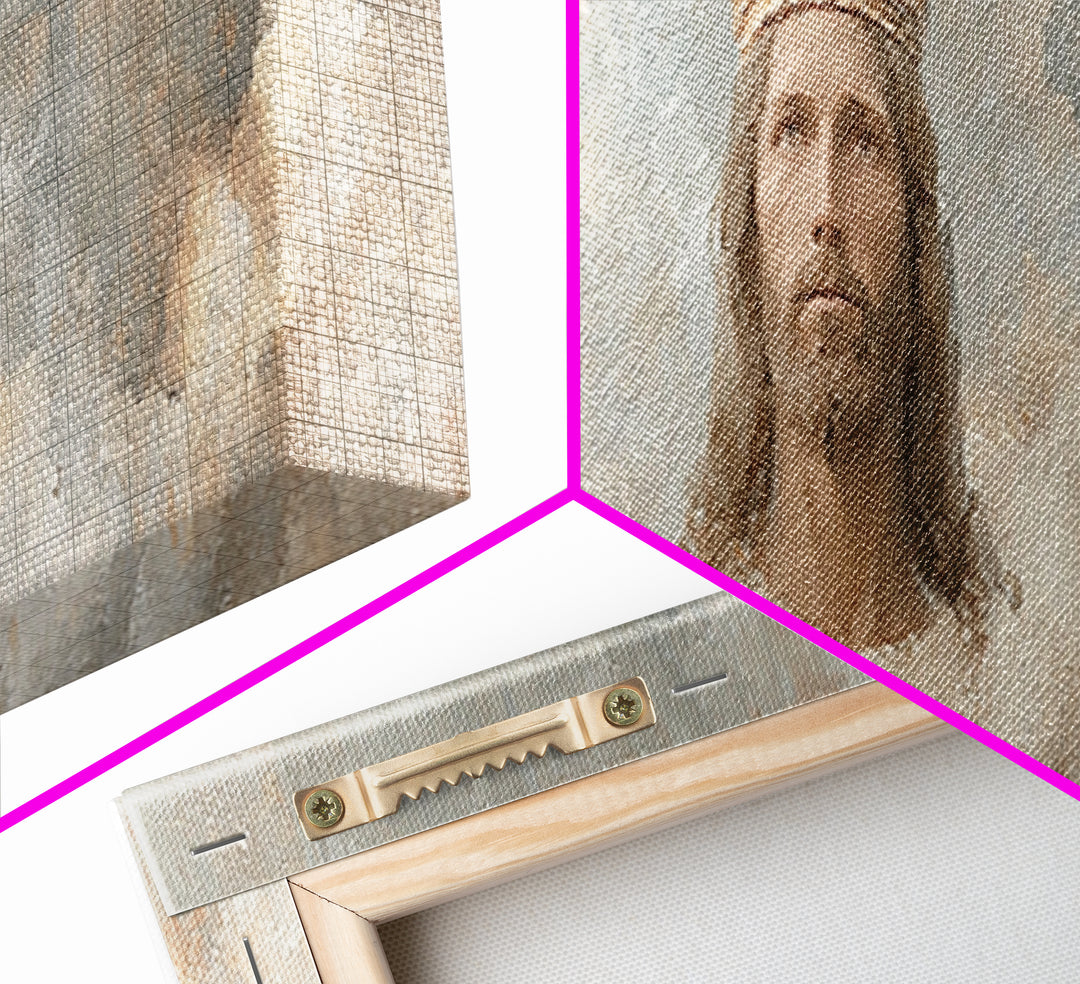Radiant Crown Light, Framed Canvas Print, Panoramic Painting, Christian Wall Art, Jesus Painting, Christian Art Canvas, Modern Christian Ar