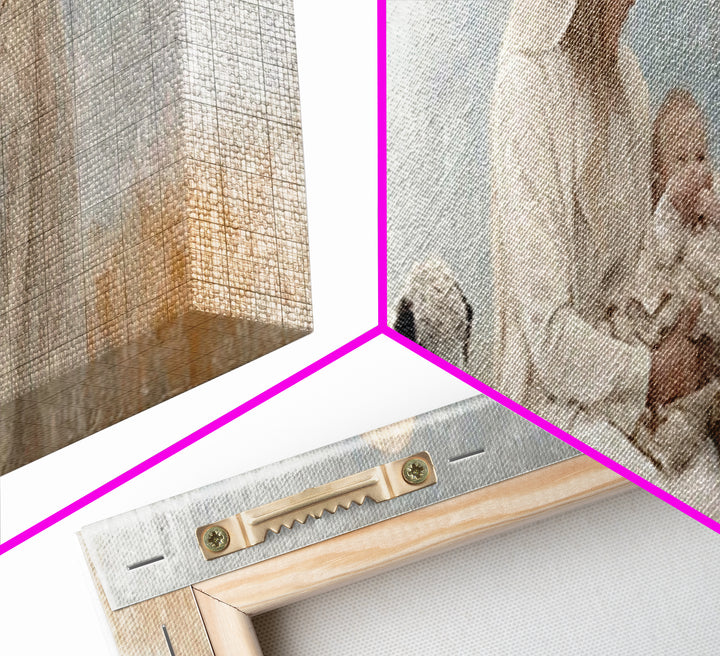 Winter Nativity | Framed Canvas Print | Christian Christmas Art | Christian Wall Art | Panoramic Painting | Christian Decor | Christian Gif
