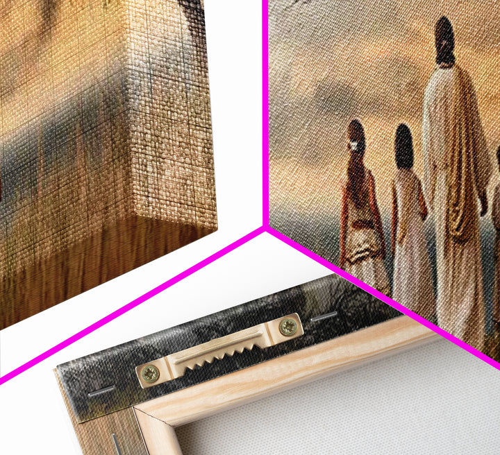 Evening Promise, Framed Canvas Print, Christian Art Canvas, Panoramic Wall Art, Christian Painting, Christmas Wall Art, Jesus Canvas Art