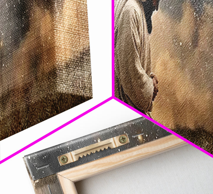 Starfield Prayer – Framed Canvas Print – Panoramic Frame – Christian Art Canvas – Christian Wall Art – Jesus Painting – Christian Christmas