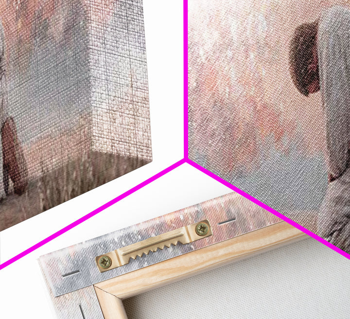 Softened Reverence, Framed Canvas Print, Panoramic Painting, Christian Art Canvas, Christian Wall Art, Jesus Painting, Christmas Art