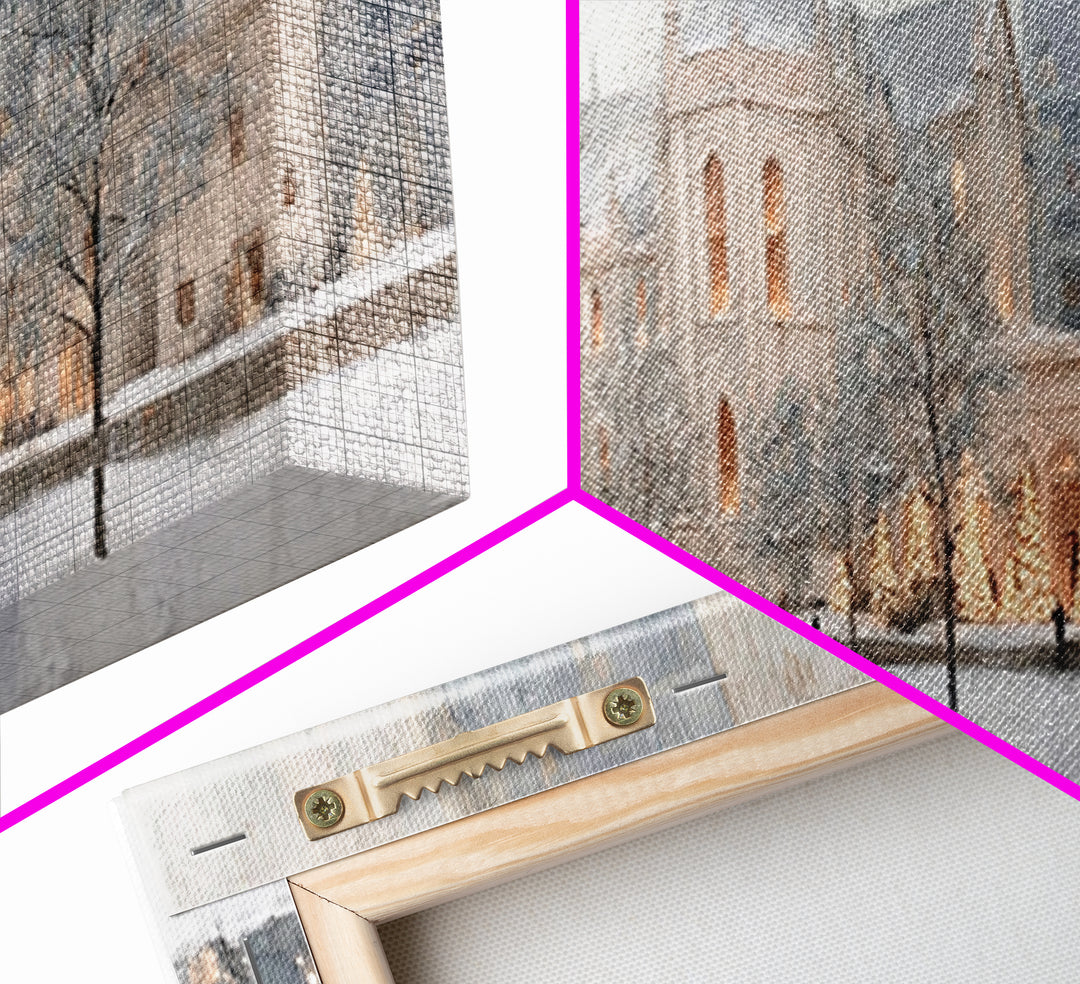Sanctuary At Dusk - Framed Canvas Print - Christian Art Canvas - Panoramic Frame - Christmas Wall Art - Christian Decoration - Unique Chris