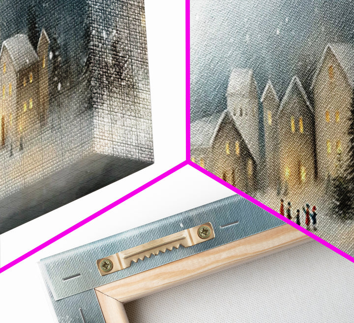 Peaceful Village Star - Framed Canvas Print - Christian Wall Art - Panoramic Art - Christmas Art - Christian Art Canvas - Christmas Wall Ar
