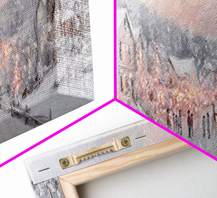 Winter Bethlehem Glow – Framed Canvas Print – Christian Wall Art – Christmas Art Prints – Christian Christmas Art – Panoramic Wall Art – Ch