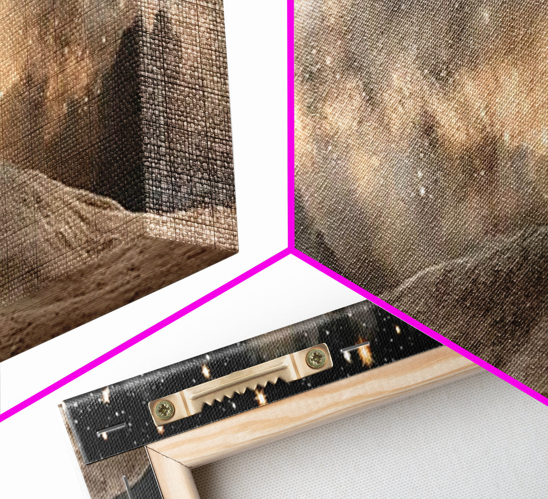 Cross On The Hill, Framed Canvas Print, Panoramic Art, Christian Wall Art, Christian Art Canvas, Jesus Painting, Christmas Art