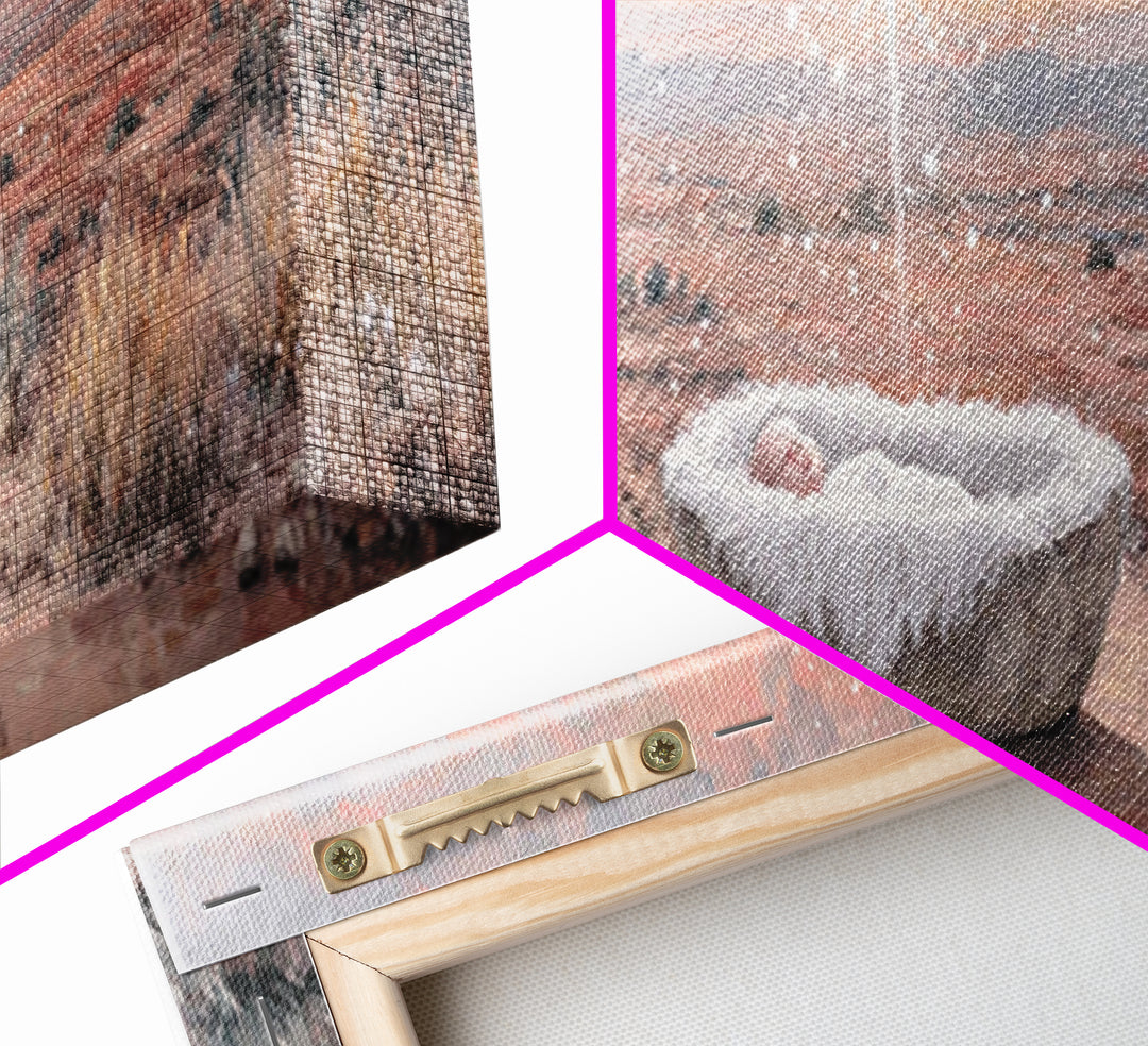 Holy Desert Dawn – Framed Canvas Print – Panoramic Wall Art – Christian Art Canvas – Jesus Christmas Art – Christmas Art – Christian Art