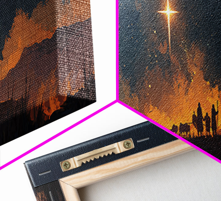 Holy Night Horizon | Framed Canvas Print | Christian Wall Art | Panoramic Painting | Christmas Art | Christian Art Canvas | Christian Chris