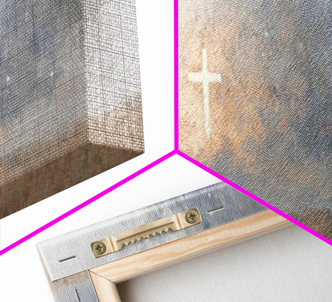 Cross Of Wonder, Framed Canvas Print, Christian Wall Art, Panoramic Frame, Christian Art Canvas, Christmas Art, Jesus Painting