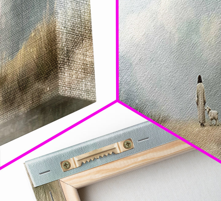 Gentle Shepherd Path – Framed Canvas Print – Christian Wall Art – Jesus Painting – Panoramic Art – Christian Art Canvas – Christian Christm