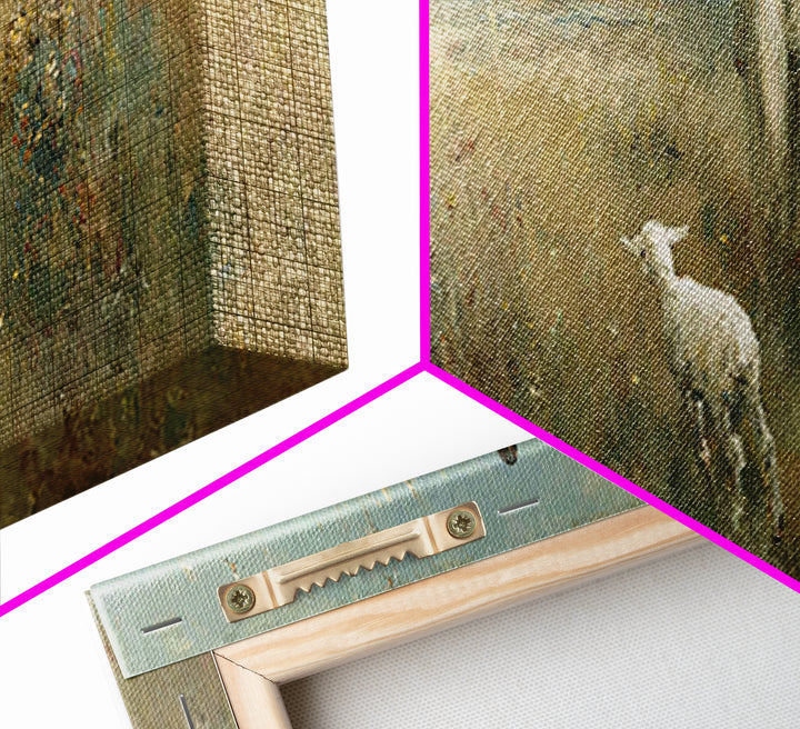 Quiet Meadow Grace, Framed Canvas Print, Christian Wall Art, Panoramic Print, Jesus Painting, Christian Christmas Art, Christian Art Canvas