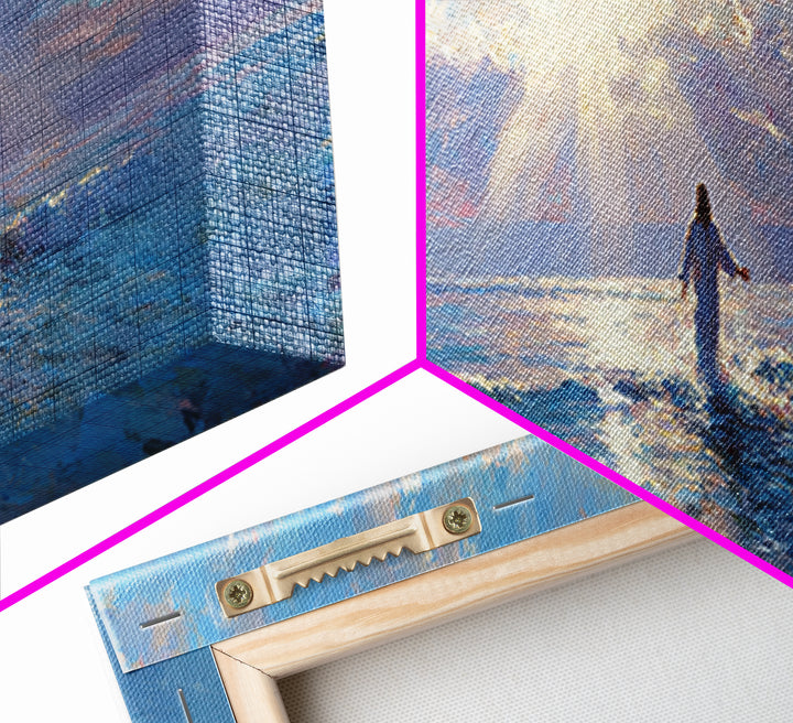 Soft Horizon Blessing – Framed Canvas Print – Panoramic Frame – Christian Art Canvas – Christian Wall Art – Jesus Painting – Christmas Art
