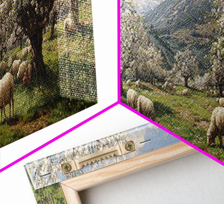 Heavenly Blossom Field – Framed Canvas Print – Christian Christmas Art – Panoramic Art – Christian Wall Art – Jesus Art Print – Christian C