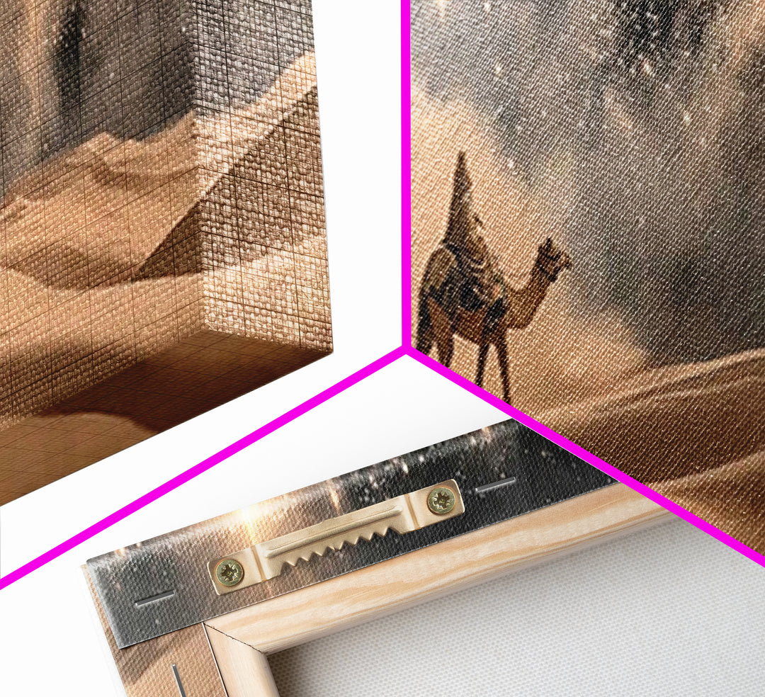 Desert Star Pilgrims – Framed Canvas Print – Christian Art Canvas – Panoramic Painting – Christmas Art – Christian Wall Art – Jesus Paintin