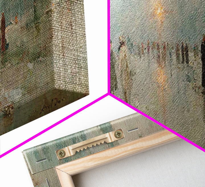 Pilgrims In Light – Framed Canvas Print – Panoramic Painting – Christian Art Print – Vintage Christian Art – Christian Wall Art – Christmas