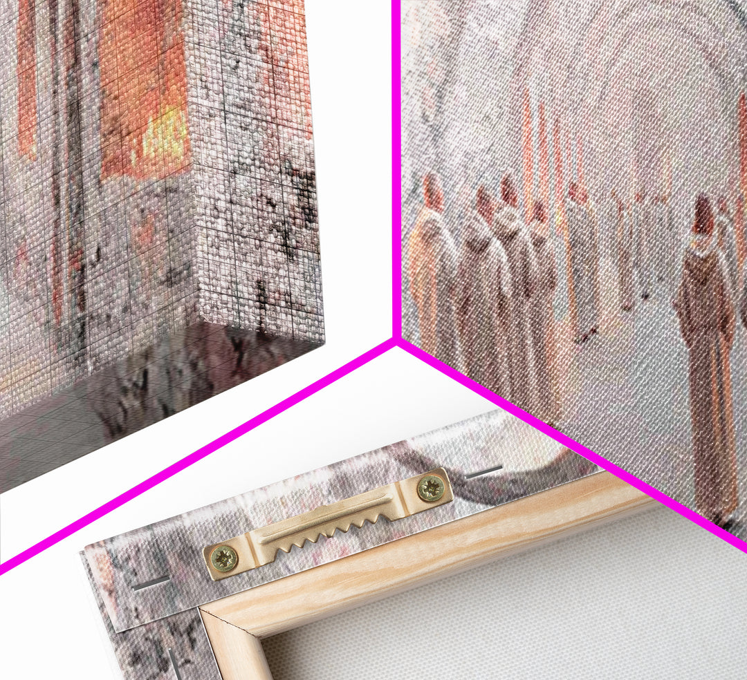 Quiet Reverence | Framed Canvas Print | Christian Art Canvas | Panoramic Painting | Christian Wall Art | Christmas Art | Christian Decor