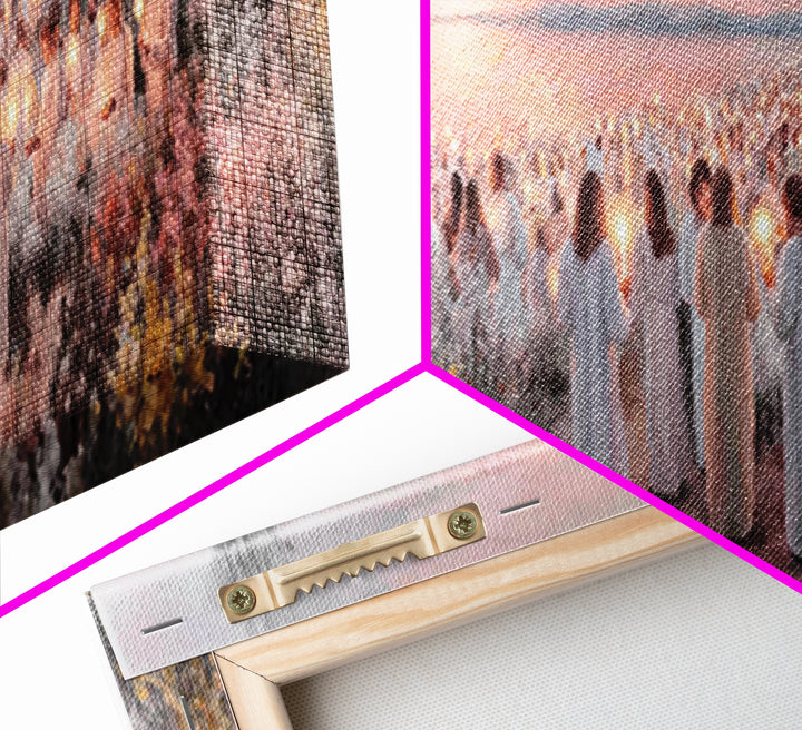 Evening Vigil, Framed Canvas Print, Christian Art Canvas, Panoramic Painting, Christmas Art, Christian Painting, Christian Wall Art