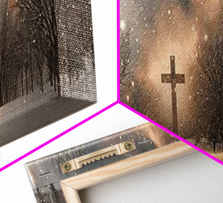 Snowfall Of Grace | Framed Canvas Print | Christian Art Canvas | Panoramic Wall Art | Christian Art | Christian Painting | Christian Gift