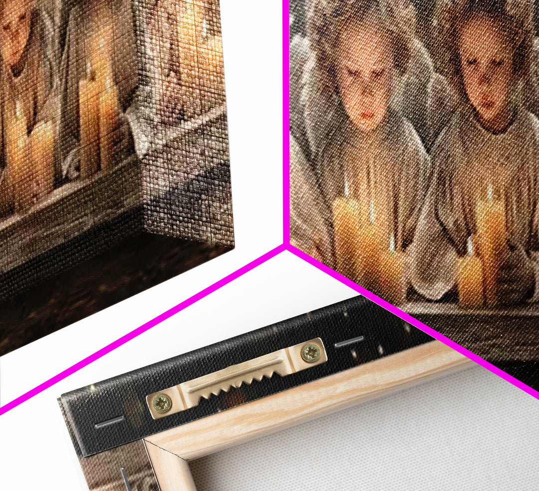 Heaven’s Little Lights | Framed Canvas Print | Panoramic Print | Christian Art Canvas | Christian Wall Art | Christian Painting | Christmas