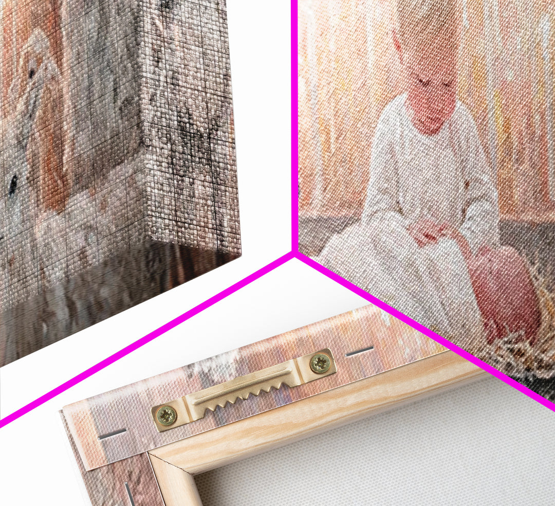 Infant Light Blessing – Framed Canvas Print – Christian Art Canvas – Panoramic Painting – Christmas Wall Art – Christian Art – Christmas Ar