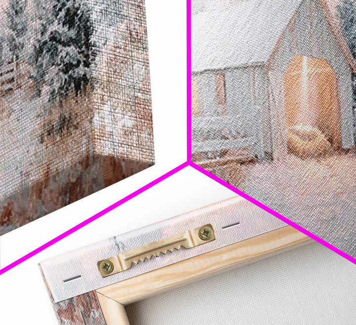 Star Over The Manger, Framed Canvas Print, Panoramic Art, Christian Wall Art, Christian Art Canvas, Christmas Art, Christian Christmas