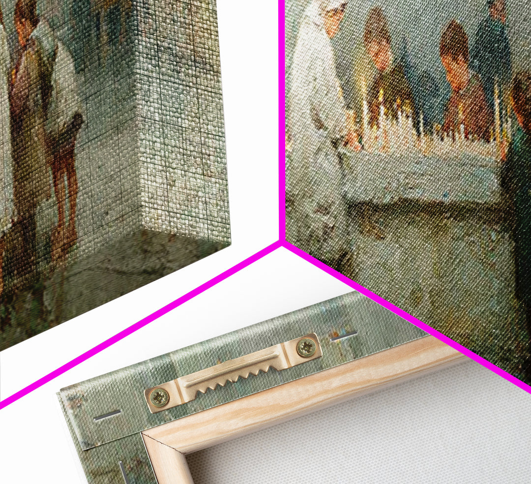 Gathered In Grace | Framed Canvas Print | Christian Art Canvas | Christmas Art | Panoramic Painting | Christian Wall Art | Christian Christ