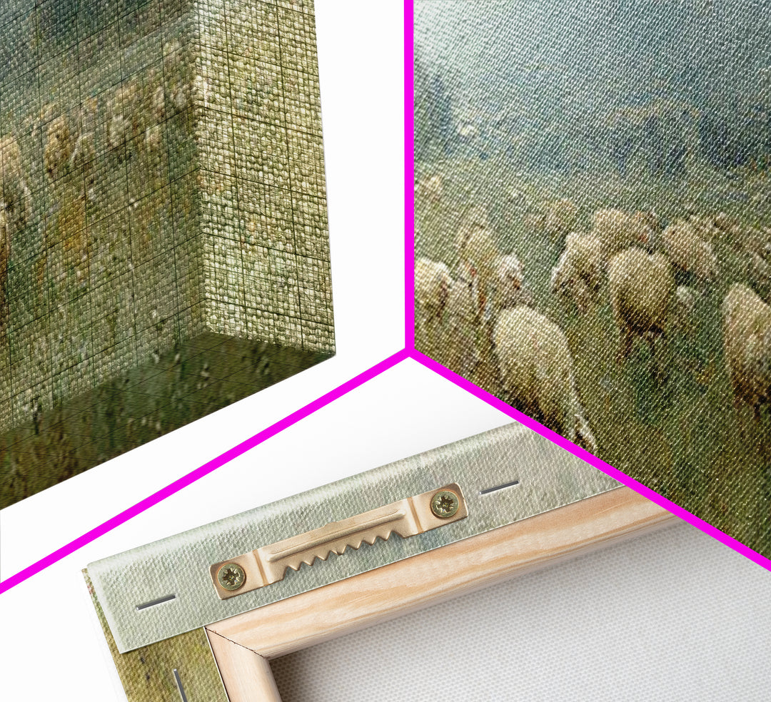 Peaceful Pasture Grace – Framed Canvas Print – Christian Wall Art – Christian Art Canvas – Panoramic Art – Christian Painting – Christian G