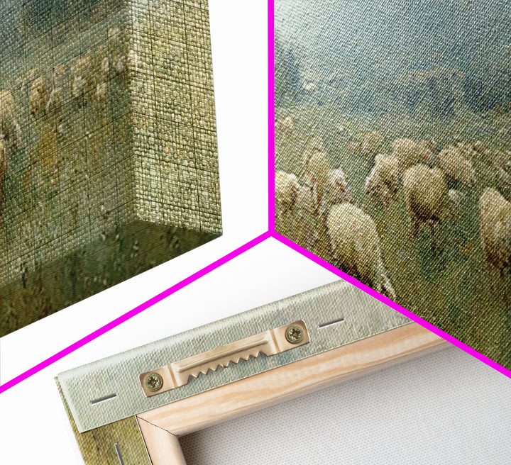 Peaceful Pasture Grace – Framed Canvas Print – Christian Wall Art – Christian Art Canvas – Panoramic Art – Christian Painting – Christian G