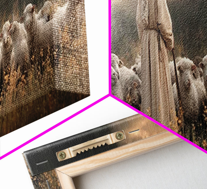 Shepherds Of Peace – Framed Canvas Print – Christian Wall Art – Jesus Painting – Christian Art Canvas – Panoramic Art – Christian Decor