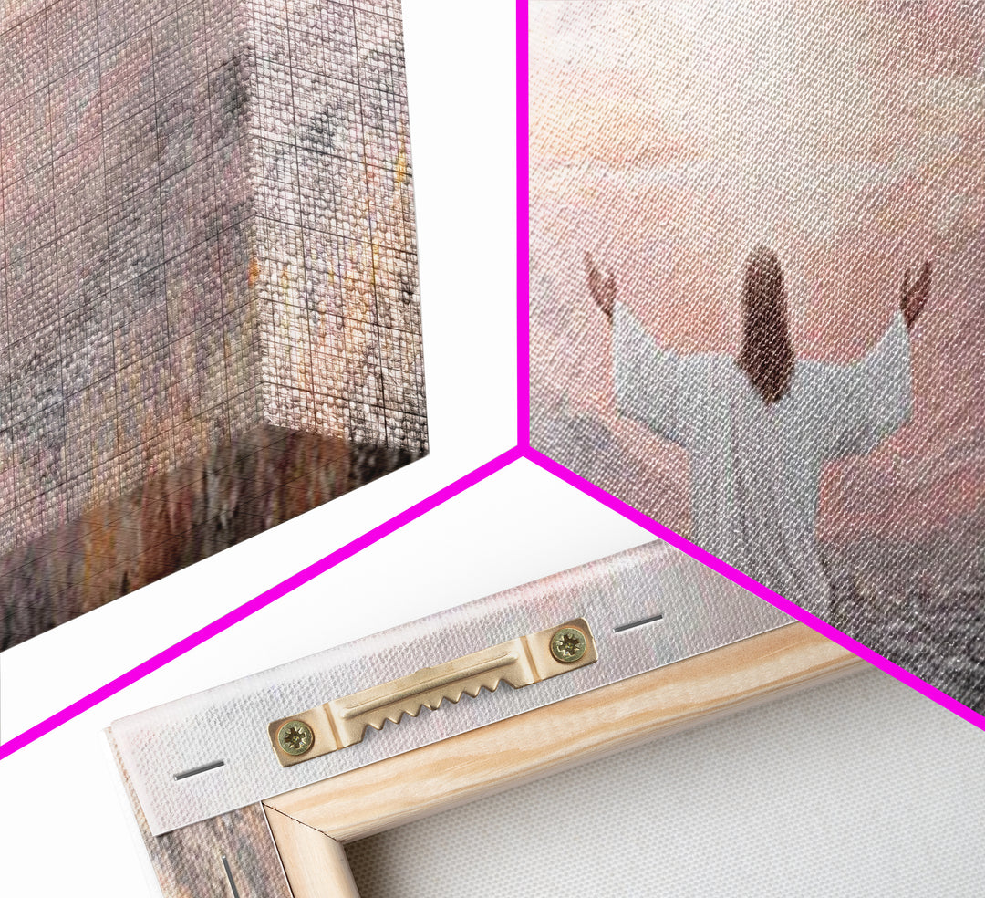 Hills Of Eternal Light | Framed Canvas Print | Panoramic Print | Jesus Painting | Christian Art Canvas | Christian Wall Art