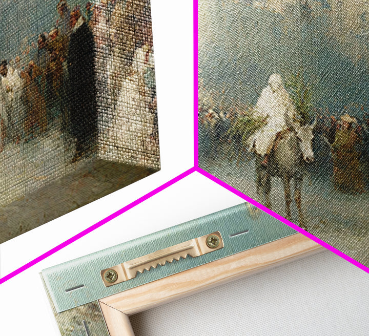 Palm Path Journey - Framed Canvas Print - Christian Art Canvas - Christian Christmas Art - Jesus Painting - Christian Wall Art - Christian