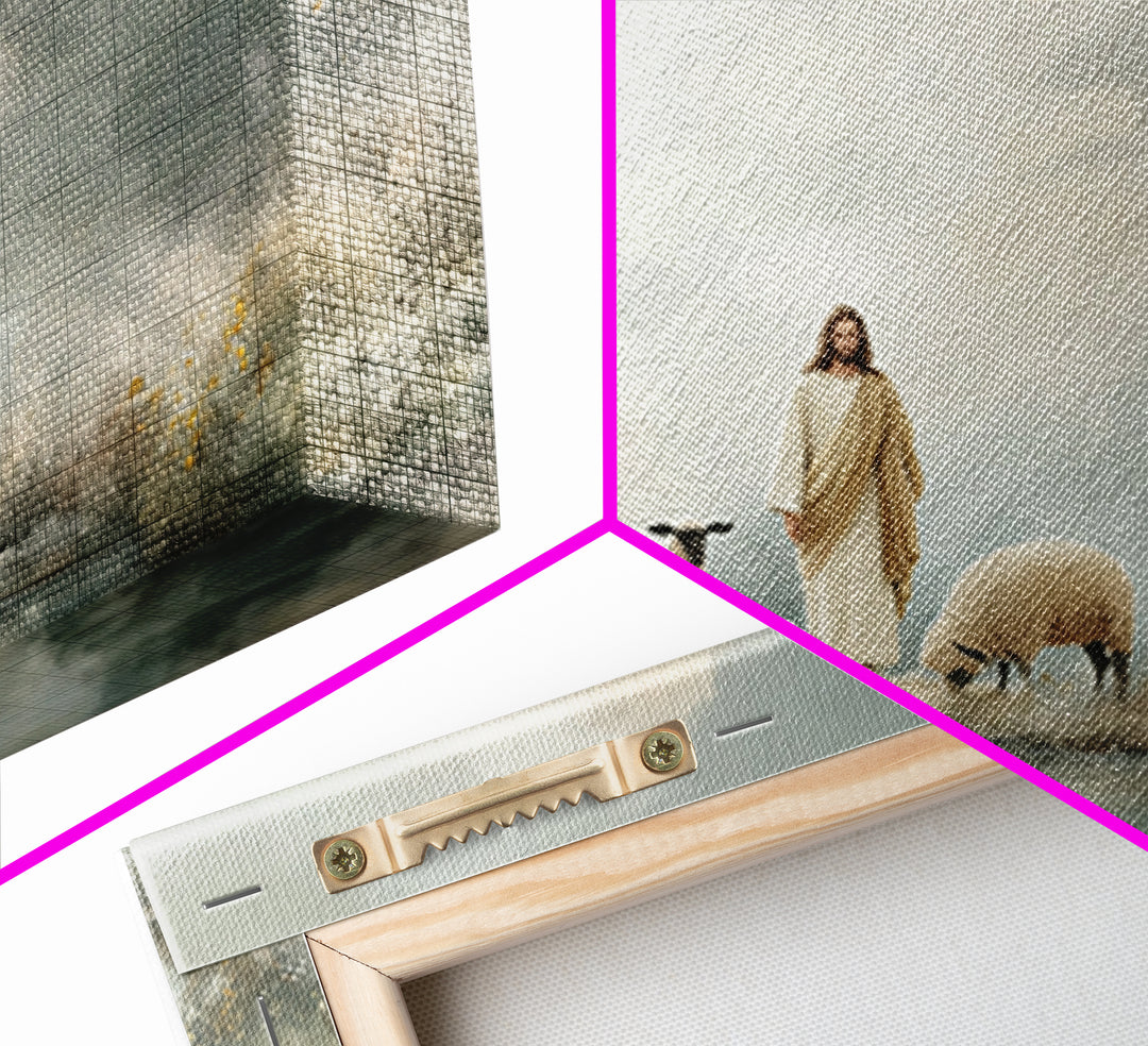 Heavenly Meadow Peace – Framed Canvas Print – Christian Art Canvas – Jesus Painting – Christian Christmas Art – Large Christian Art – Subtl