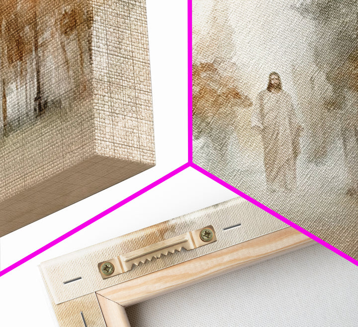 Golden Grove Stillness – Framed Canvas Print – Christian Art Print – Jesus Painting – Christian Wall Art – Christian Christmas Art – Vintag