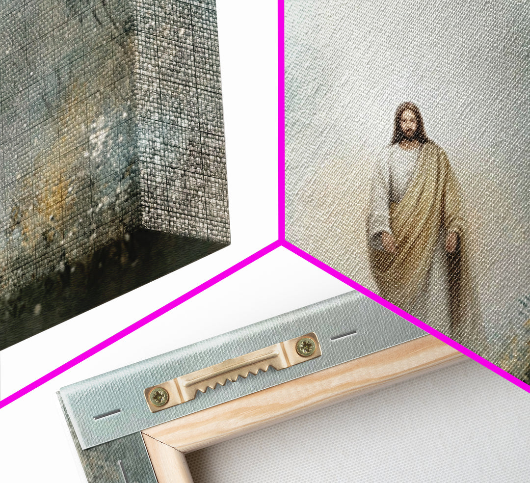 Sacred Woodland Path – Framed Canvas Print – Jesus Painting – Christian Art Canvas – Christian Wall Art – Modern Christian Art – Christian