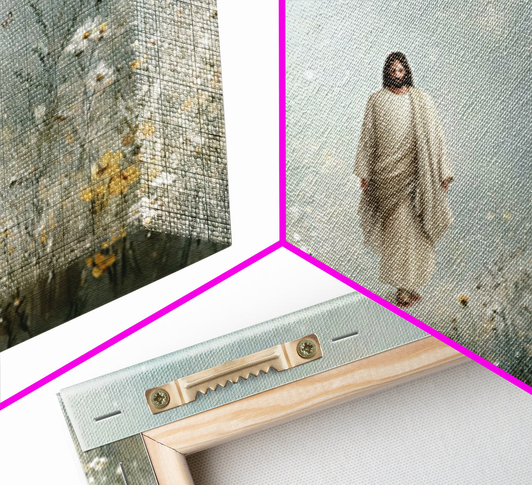 Heavenly Walk, Framed Canvas Print, Christian Wall Art, Christian Art Canvas, Jesus Painting, Modern Christian Art, Christian Christmas Art