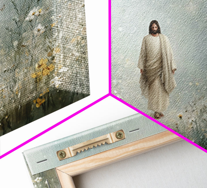 Heavenly Walk, Framed Canvas Print, Christian Wall Art, Christian Art Canvas, Jesus Painting, Modern Christian Art, Christian Christmas Art