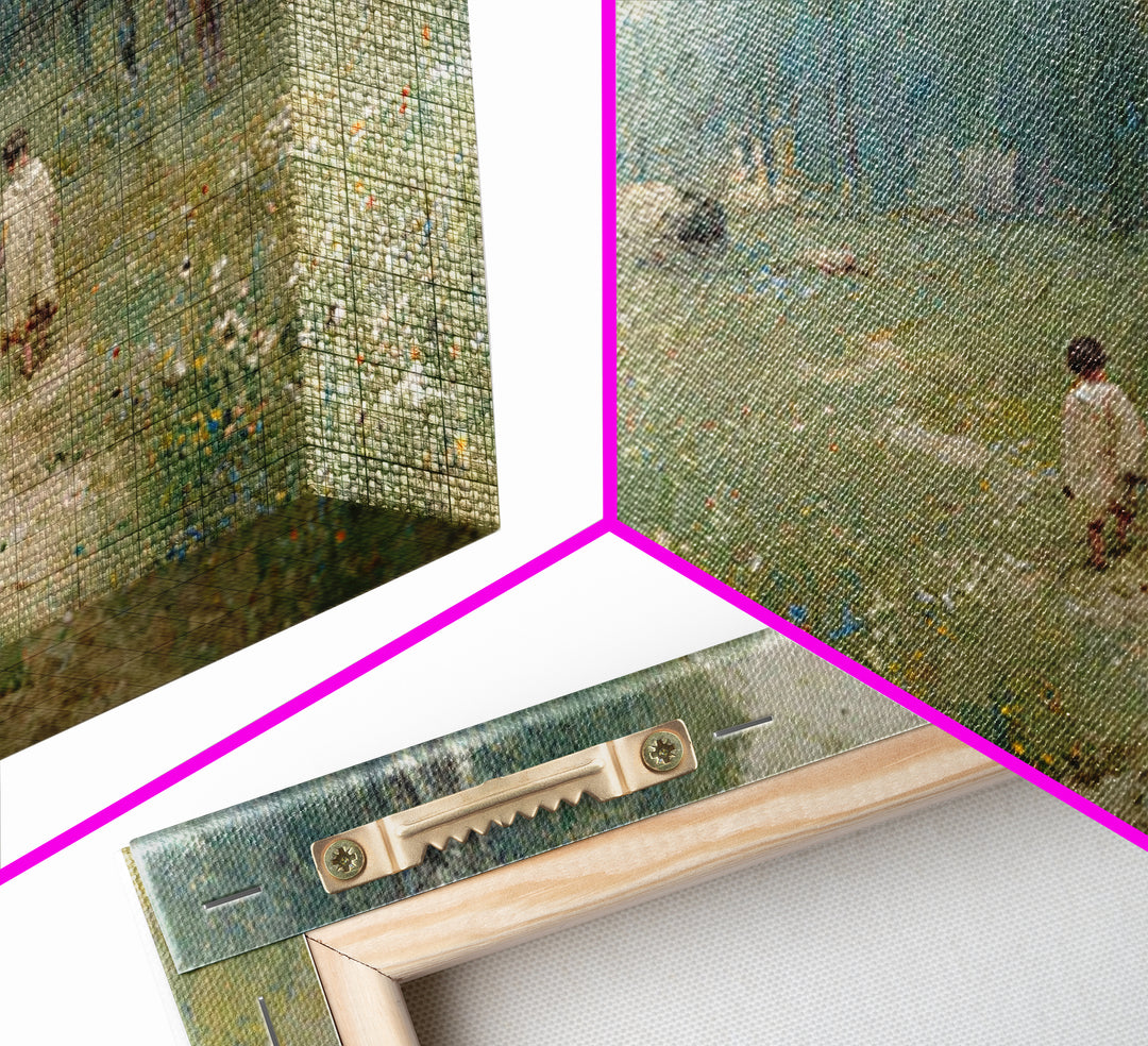 Quiet Meadow Grace - Framed Canvas Print - Christian Wall Art - Jesus Painting - Christian Art Canvas - Pastoral Scenery