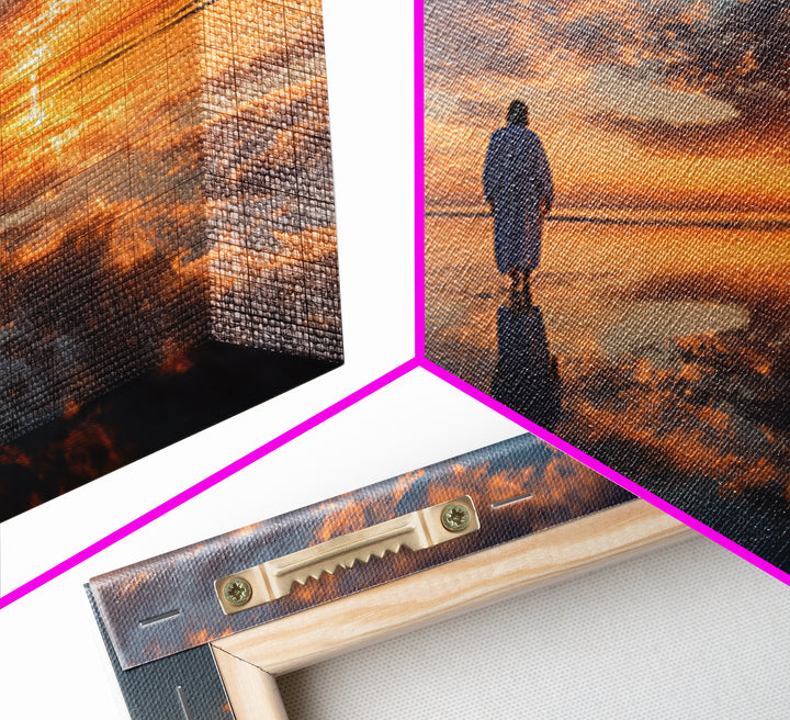 Sunrise Grace Path, Framed Canvas Print, Christian Art Canvas, Jesus Painting, Christian Wall Art, Large Christian Painting, Christian Art