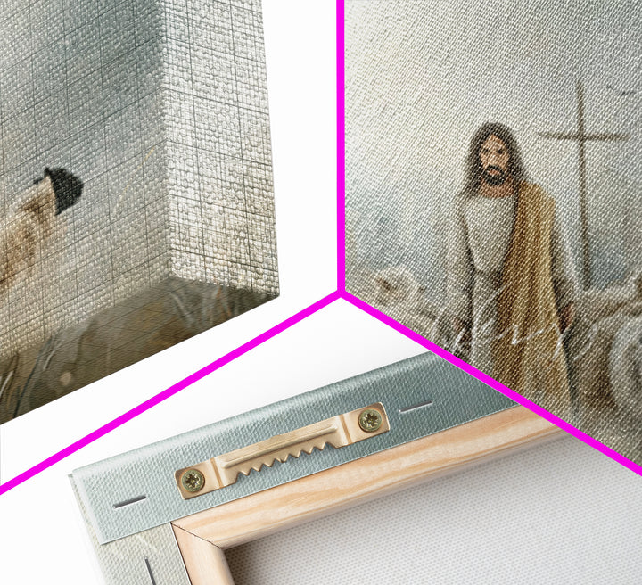 Shepherd Of Mercy – Framed Canvas Print – Christian Wall Art – Jesus Painting – Christian Art Canvas – Large Christian Painting – Christian