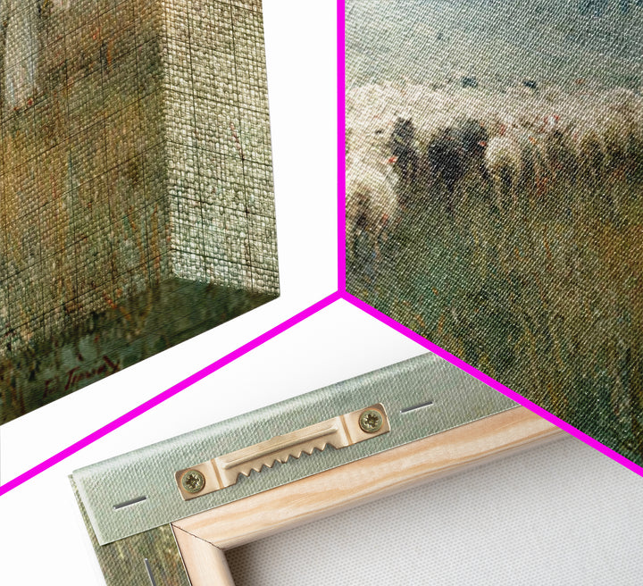 Shepherds Of Dawn – Framed Canvas Print – Christian Wall Art – Jesus Painting – Christian Art Canvas – Christmas Art